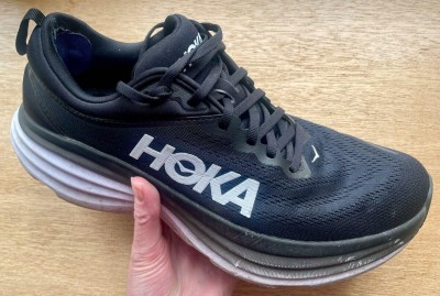 My Hoka Bondi 8 shoe after 500km walking